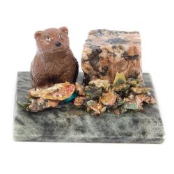 Сувенир &quot;Мишка сидит&quot; змеевик — 