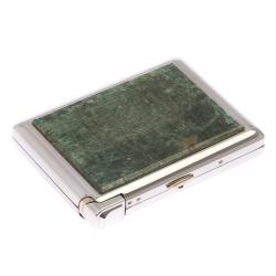 Портсигар на 20 сигарет с зажигалкой камень зеленый апатит — 