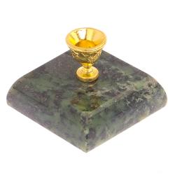 Подсвечник церковный из нефрита 4,5х4,5х3,5 см — 