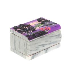 Шкатулка с рисунком &quot;Ночь&quot; серый мрамор 10х6,5х6 см — 