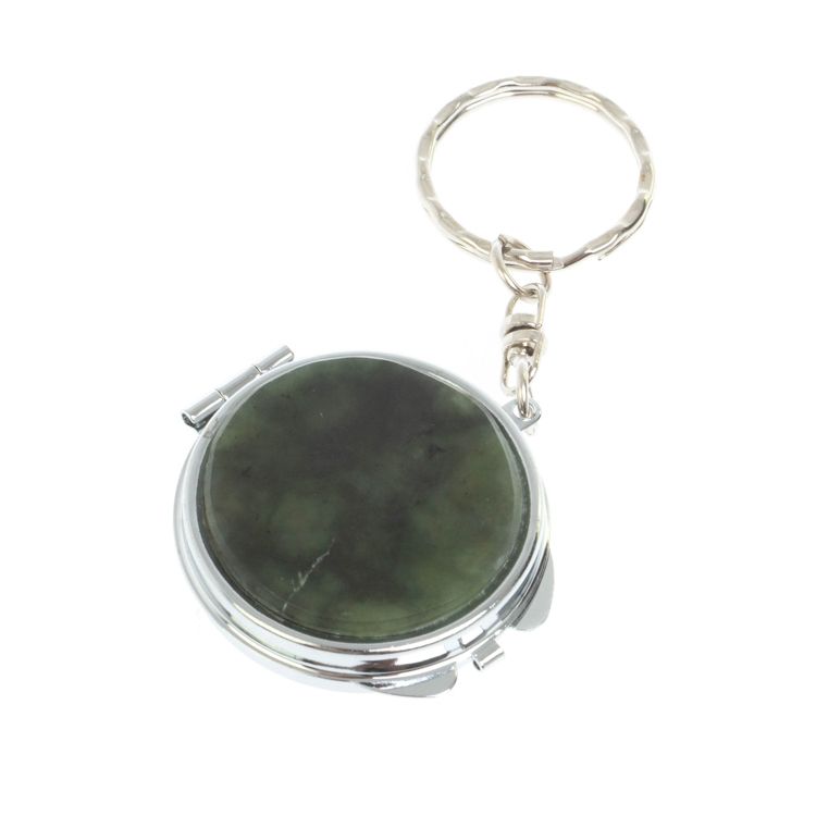 Складное зеркало брелок из нефрита круглое фото 1 — 
