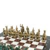 Шахматы "Древний Рим" фигуры бронза / патина 44х44 см лемезит мрамор фото 3 — 