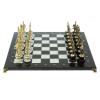 Шахматы "Русские" на подставках 44х44 см мрамор / змеевик литье бронза фото 2 — 
