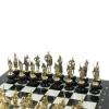 Шахматы "Русские" на подставках 44х44 см мрамор / змеевик литье бронза фото 3 — 
