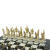 Шахматы "Русские" на подставках 44х44 см мрамор / змеевик литье бронза фото 4 — 