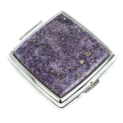 Таблетница на 2 отсека фиолетовый флюорит цвет серебро — 