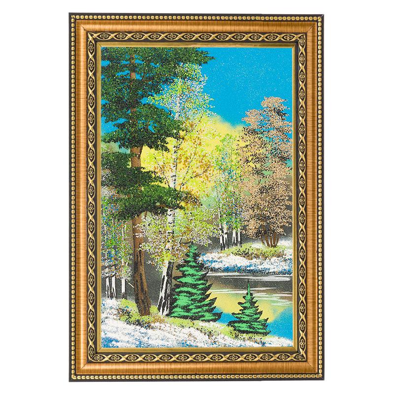 Картина "Весенний пейзаж" багет 24х34 см, каменная крошка фото 1 — 