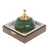 Икорница с крышкой "Нефритовая" Златоуст 9,5х9,5х10,5 см фото 3 — 