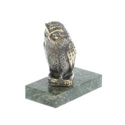 Статуэтка &quot;Филин&quot; из бронзы и змеевика — 