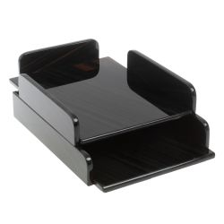 Лоток для бумаг А4 двухъярусный черный обсидиан — 