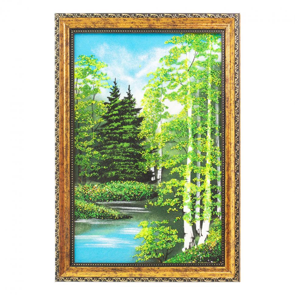Картина "Летний пейзаж" багет 24х34 см, каменная крошка фото 1 — 