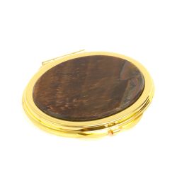 Зеркальце овальное из тигрового глаза цвет золото — 