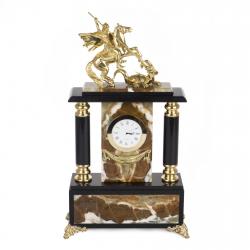 Каминные часы из камня и бронзы &quot;Георгий Победоносец&quot; — 