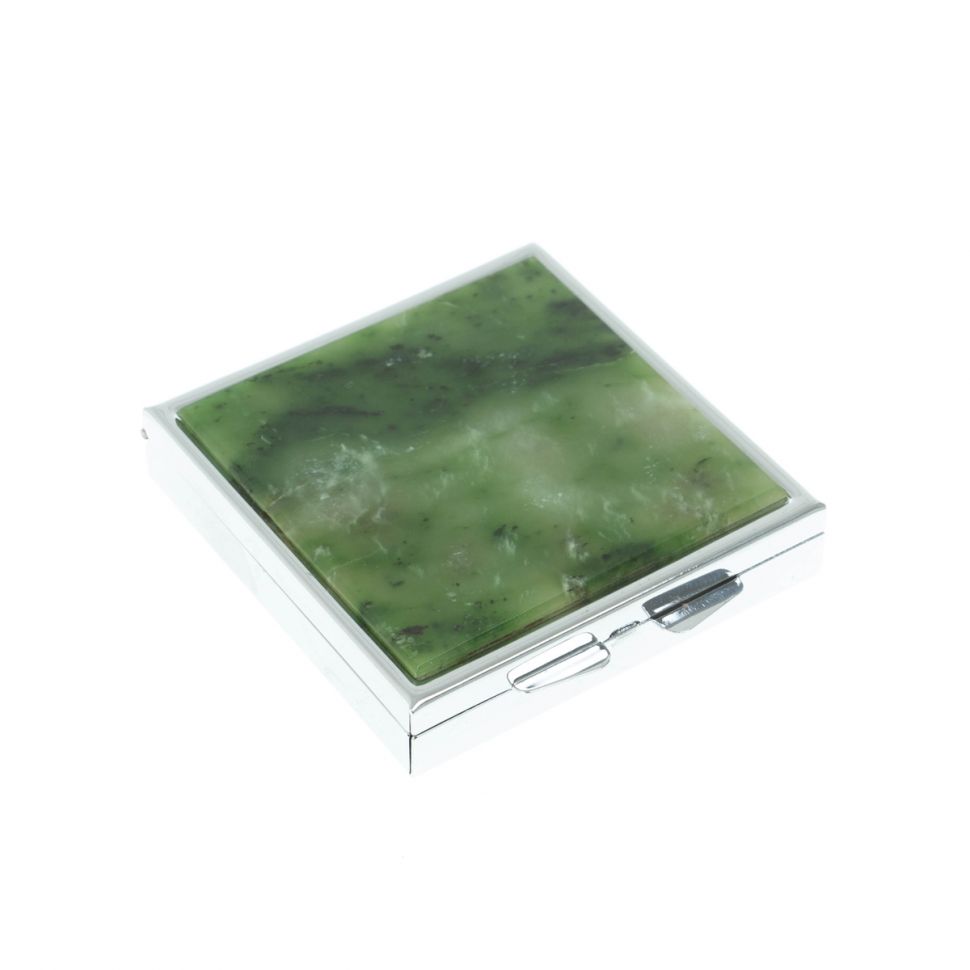 Таблетница на 4 отделения из нефрита цвет серебро фото 1 — 