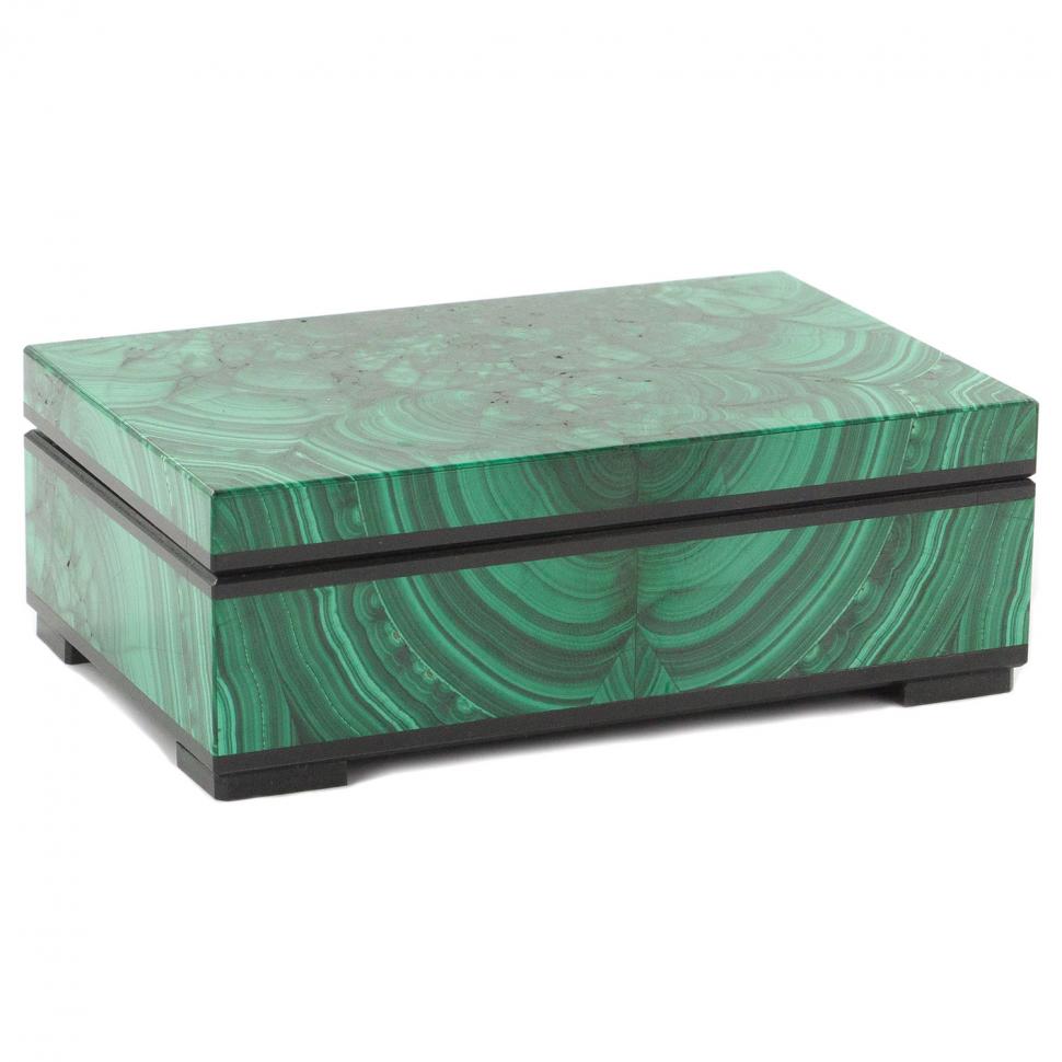 Малахитовая шкатулка "Классическая" 11х7х4,5 см фото 1 — 