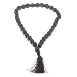 Четки из черного обсидиана 33 бусины грань — 