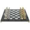 Шахматы "Восточные" доска 40х40 см серый мрамор фигуры металлические фото 2 — 