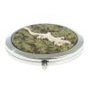 Зеркальце круглое из змеевика с ящерицей цвет серебро фото 3 — 