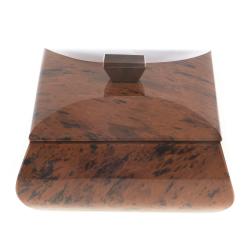 Шкатулка квадратная камень обсидиан коричневый 11,5х11,5х7,5 см — 