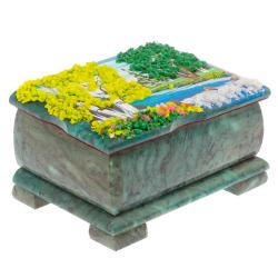 Шкатулка с расписной крышкой Лето 13,5х10х8 см — 