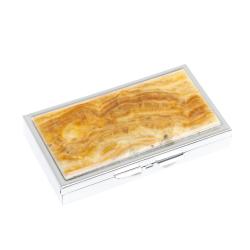 Таблетница на 7 отделений камень оникс серебристая — 