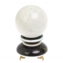 Шар &quot;Антистресс&quot; из белого мрамора 10,5 см на подставке — 