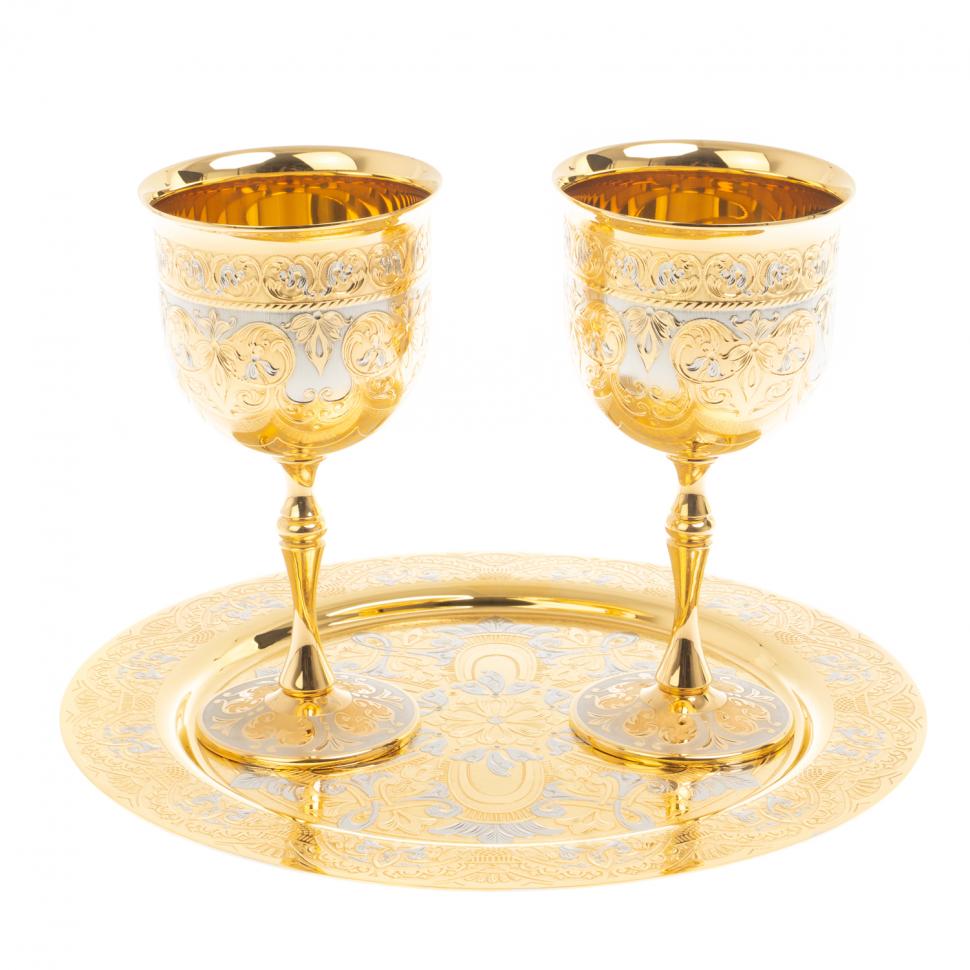 Набор бокалов на подносе "Праздничные" Златоуст фото 1 — 