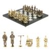 Шахматы сувенирные "Железнодорожники" бронза мрамор 40х40 см фото 1 — 