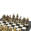 Шахматы сувенирные "Железнодорожники" бронза мрамор 40х40 см фото 3 — 