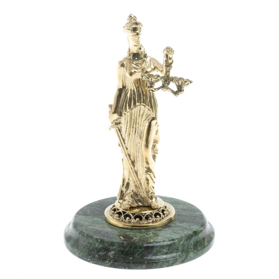 Статуэтка "Фемида" на подставке из змеевика фото 1 — 