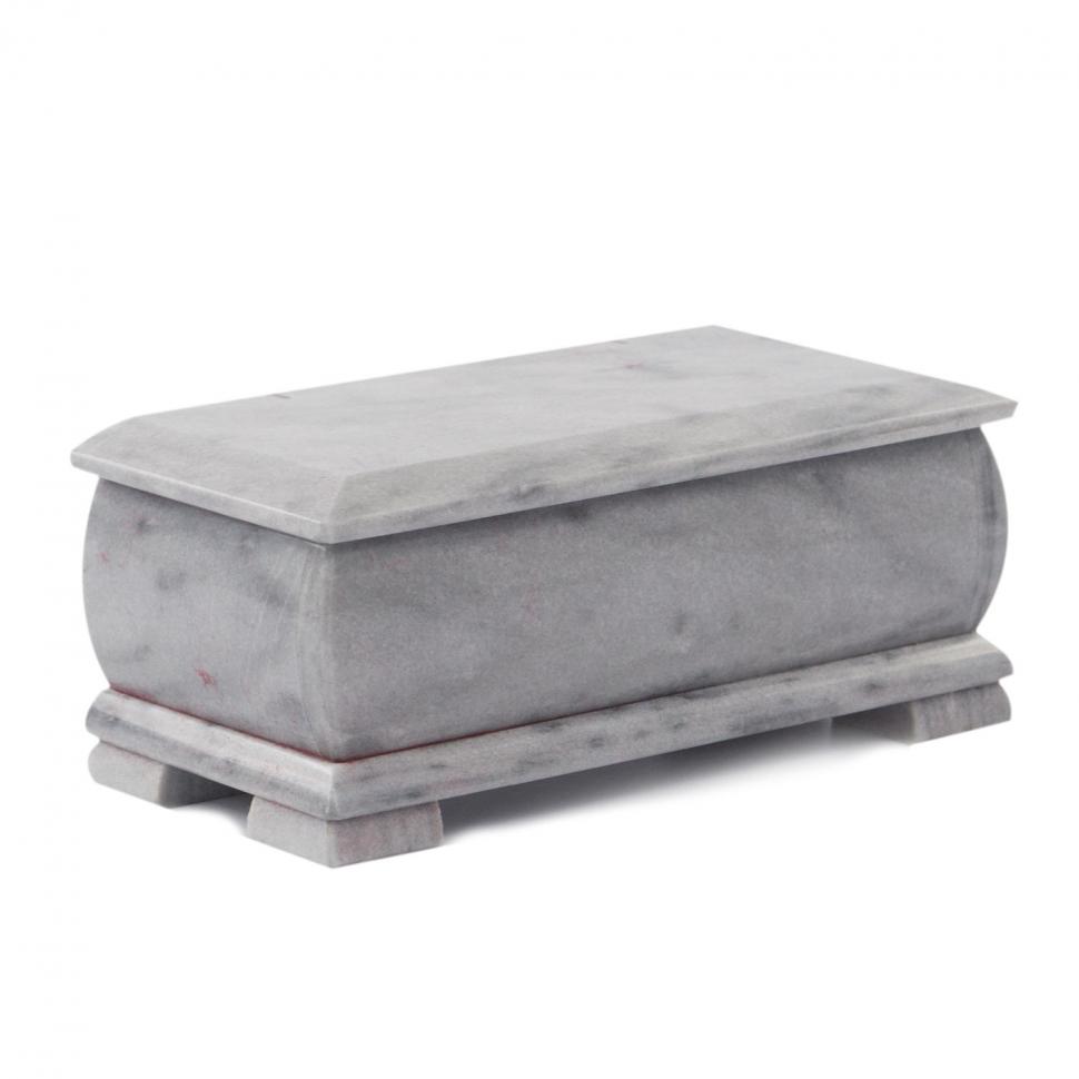 Шкатулка для денег "Купюра" из серого мрамора без зеркала 18,5х9,5х8 см фото 1 — 