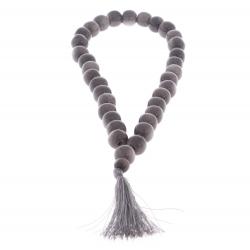 Четки из серого обсидиана 33 бусины круглые — 