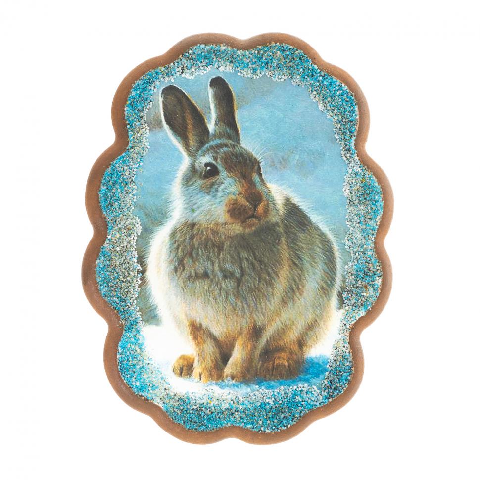 Панно с рисунком из камня "Заяц" 25х19 см фото 1 — 