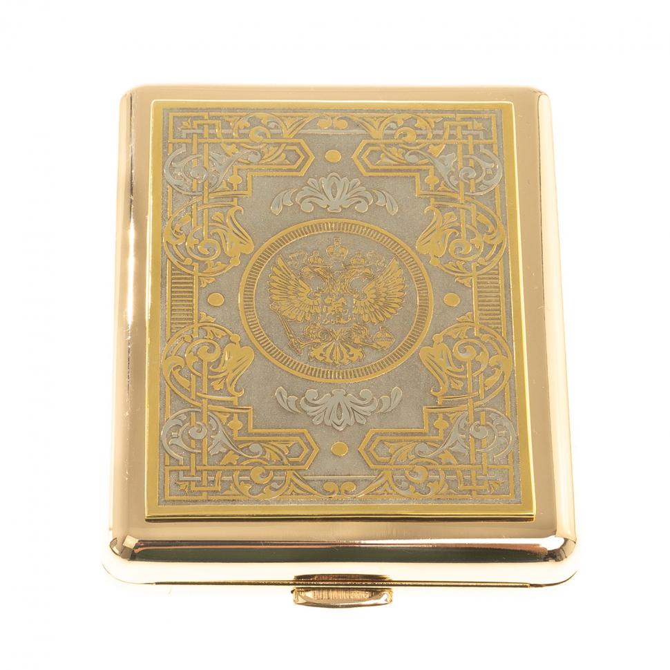 Портсигар с гравюрой "Герб Российской Федерации" Златоуст фото 1 — 