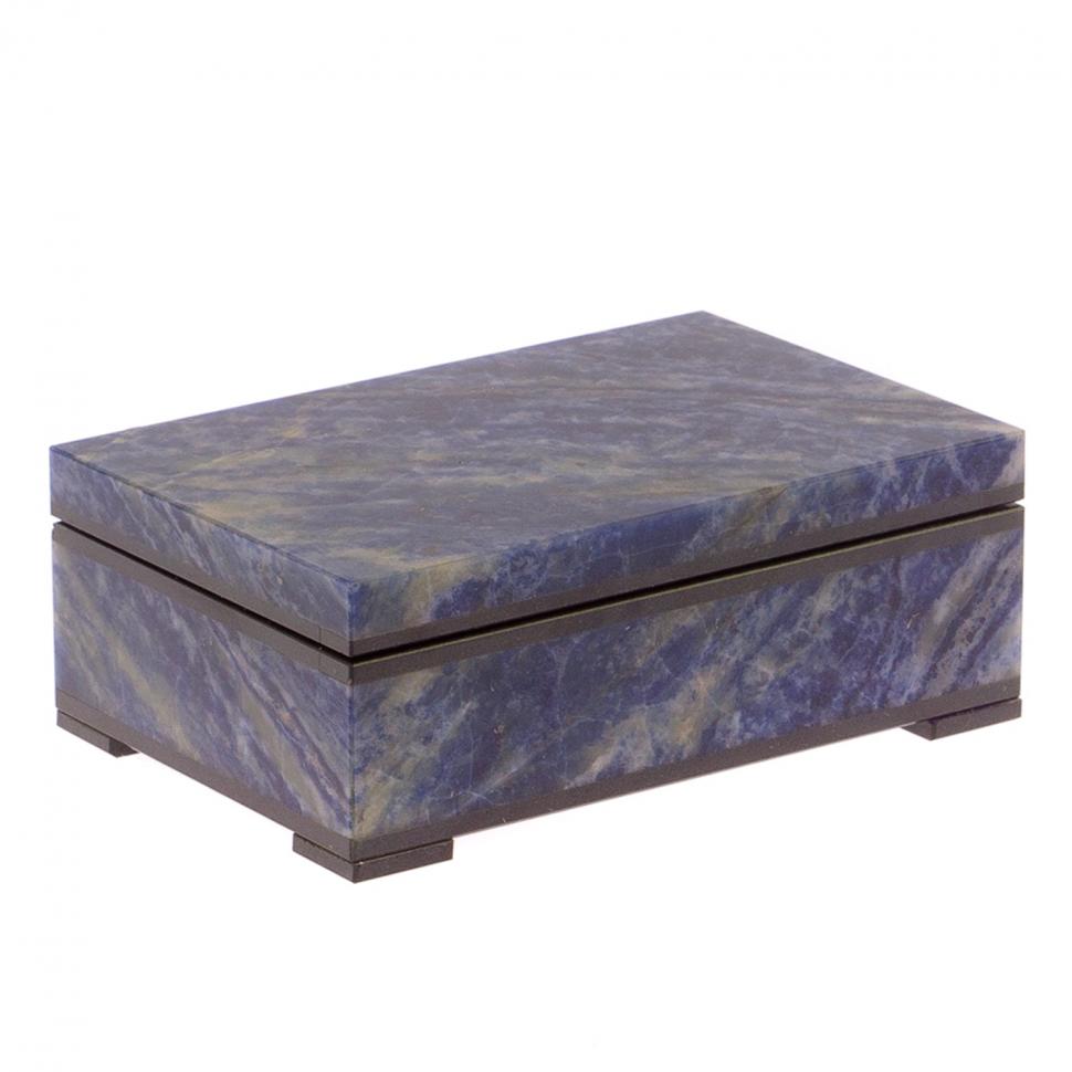 Шкатулка из содалита 12х8х4,5 см фото 1 — 