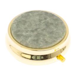 Таблетница на 3 отсека камень жадеит цвет золото — 