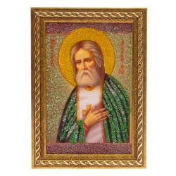 Икона &quot;Серафим Саровский&quot; рамка багет 13х18 см — 