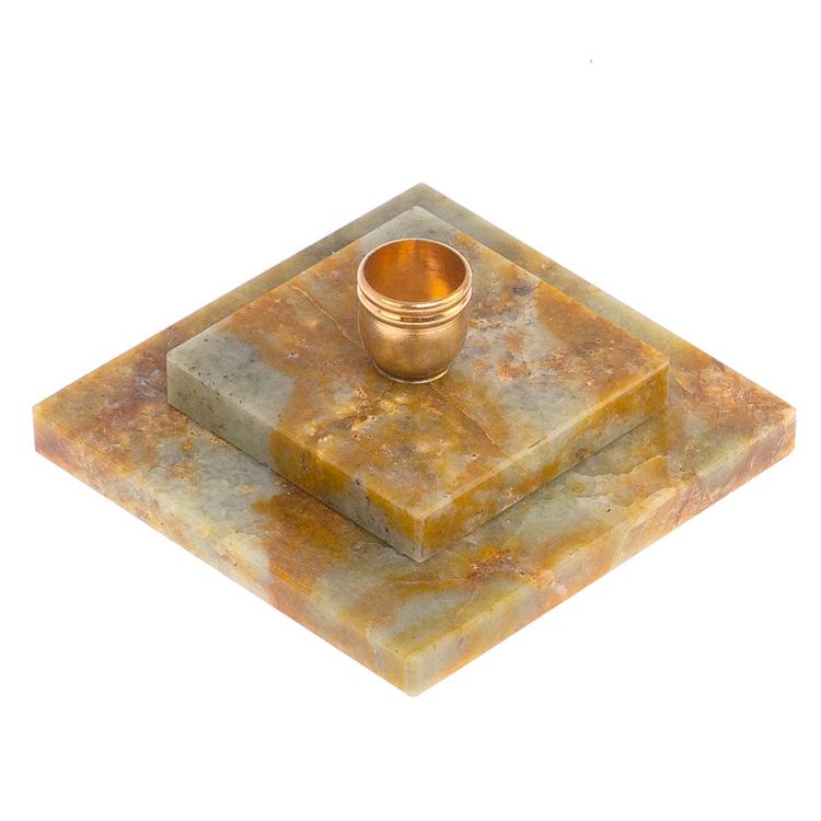 Подсвечник церковный из офиокальцита 4,5х2,5 см фото 1 — 