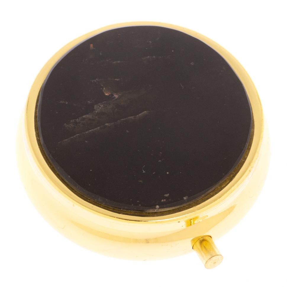 Таблетница на 3 отделения камень турмалин шерл цвет золото фото 1 — 