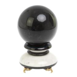 Шар &quot;Антистресс&quot; из черного мрамора 10,5 см на подставке — 