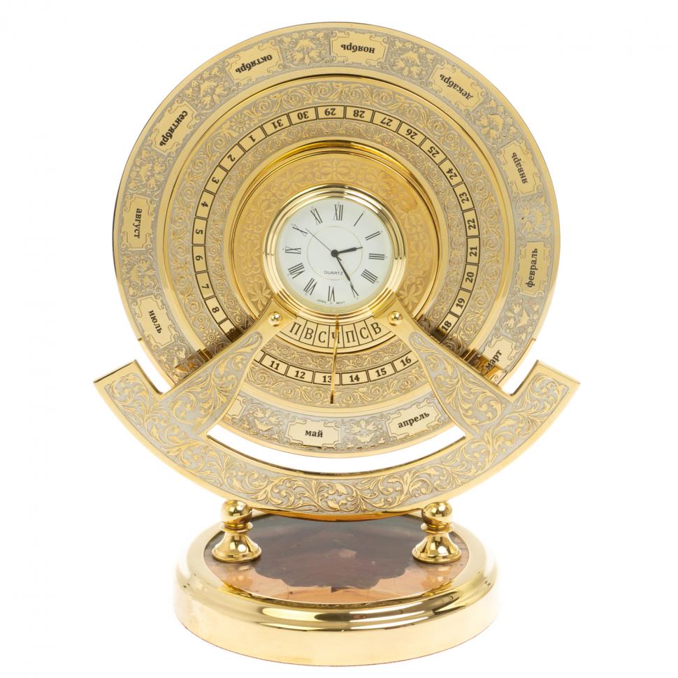 Часы «Вечный календарь» из яшмы, Златоуст фото 1 — 
