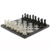 Шахматный набор 3 в 1 серый мрамор, гранит с гравировкой фото 2 — 
