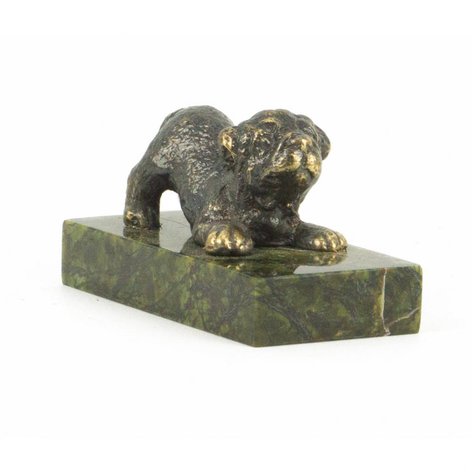 Статуэтка из бронзы и змеевика "Собачка малая №4" фото 1 — 