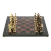 Шахматы из бронзы "Железнодорожники" доска 40х40 см, камень лемезит фото 2 — 