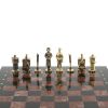 Шахматы из бронзы "Железнодорожники" доска 40х40 см, камень лемезит фото 5 — 