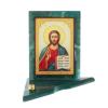 Икона с подсвечником Спаситель средняя из змеевика 12х12х13 см фото 1 — 