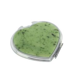 Зеркало карманное &quot;Сердце&quot; из нефрита цвет серебро — 