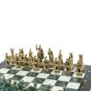 Шахматы "Древний Рим" фигуры бронза / патина 44х44 см мрамор змеевик фото 3 — 