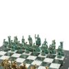 Шахматы "Древний Рим" фигуры бронза / патина 44х44 см мрамор змеевик фото 4 — 