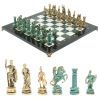 Шахматы "Древний Рим" фигуры бронза / патина 44х44 см мрамор змеевик фото 1 — 